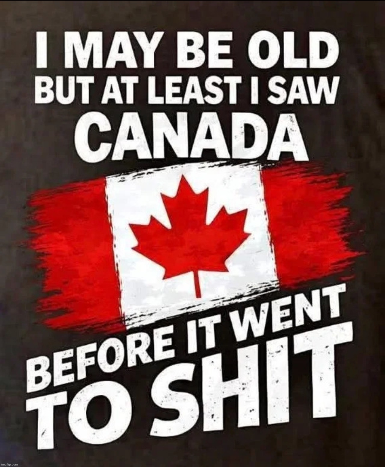 I may be old but at least I saw Canada before it went to SHIT! | image tagged in oh canada,meanwhile in canada,canuckistan,sounds like communist propaganda,crush the commies,funny memes | made w/ Imgflip meme maker
