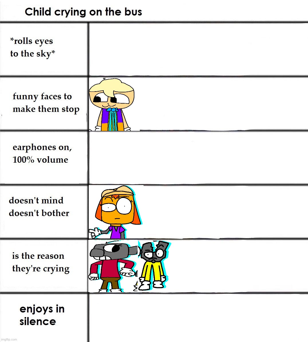 Untitled | image tagged in child crying on the bus | made w/ Imgflip meme maker