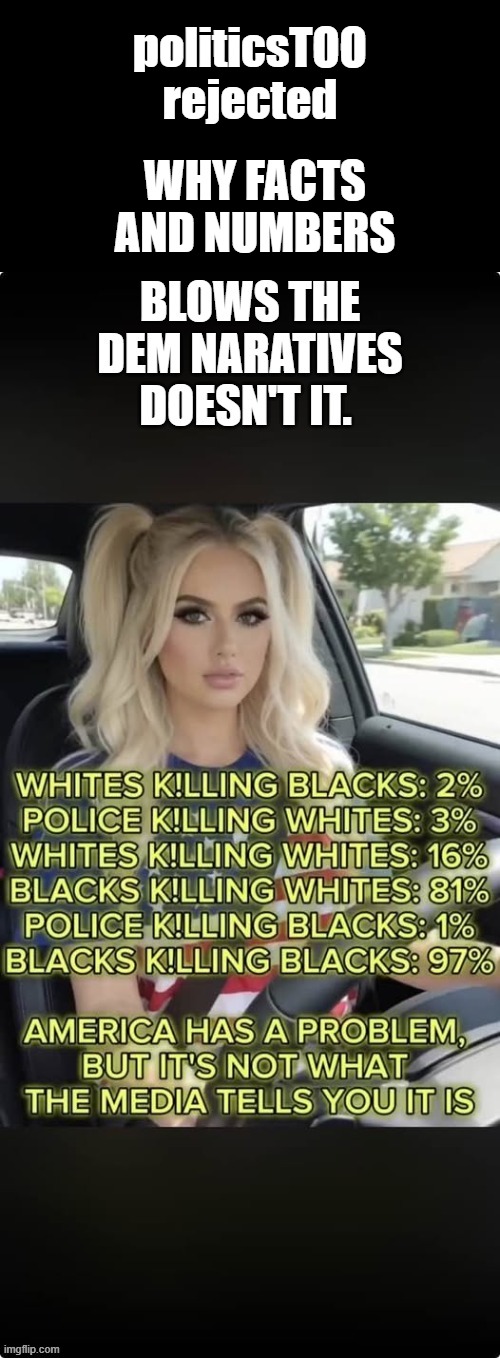 WHY facts and numbers; politicsTOO rejected | made w/ Imgflip meme maker