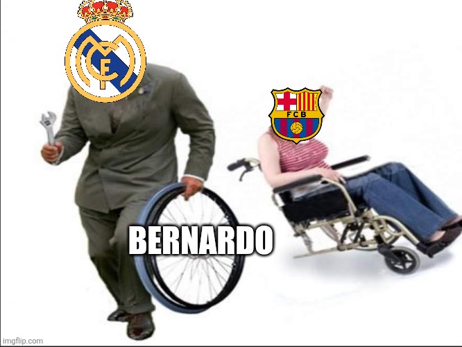 REAL MADRID JUST HIJACKED BARCA HIS BERNARDO!!!!!! HOW COULD THIS HAPPEN TO THEM?!! | bernardo | image tagged in stolen bye,bernardo,real madrid,barcelona,transfers,soccer | made w/ Imgflip meme maker