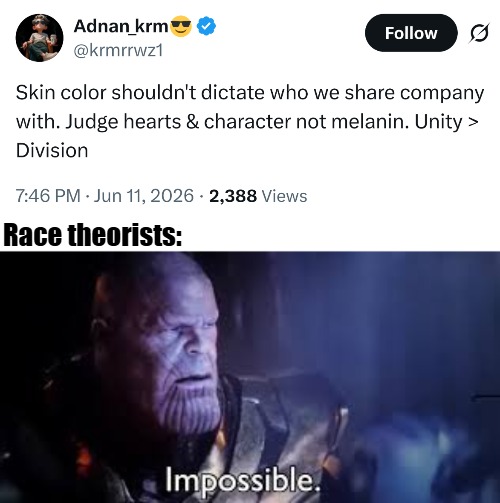BLM and universities erased that way of thinking completely | Race theorists: | image tagged in thanos impossible meme,race,politics | made w/ Imgflip meme maker