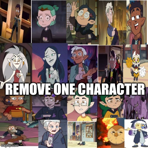 Day 1 of having y'all remove one Owl House character everyday until there's one left | Remove one character | image tagged in disney channel,the owl house | made w/ Imgflip meme maker