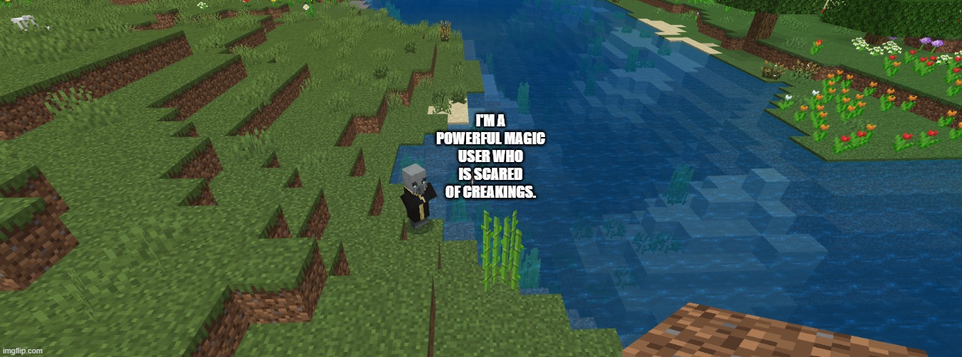 Evoker | i'm a powerful magic user who is scared of creakings. | image tagged in evoker | made w/ Imgflip meme maker