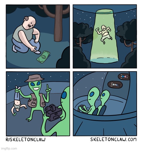 Aliens and their trophies | image tagged in comics,skeleton claw,aliens,lured,humans,trophies | made w/ Imgflip meme maker