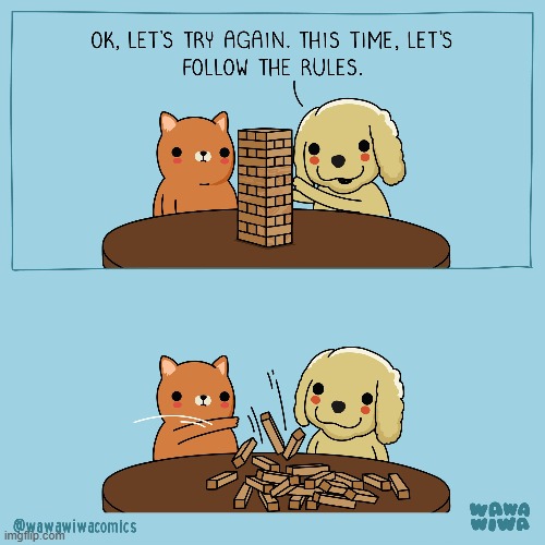 image tagged in cat,dog,jenga | made w/ Imgflip meme maker