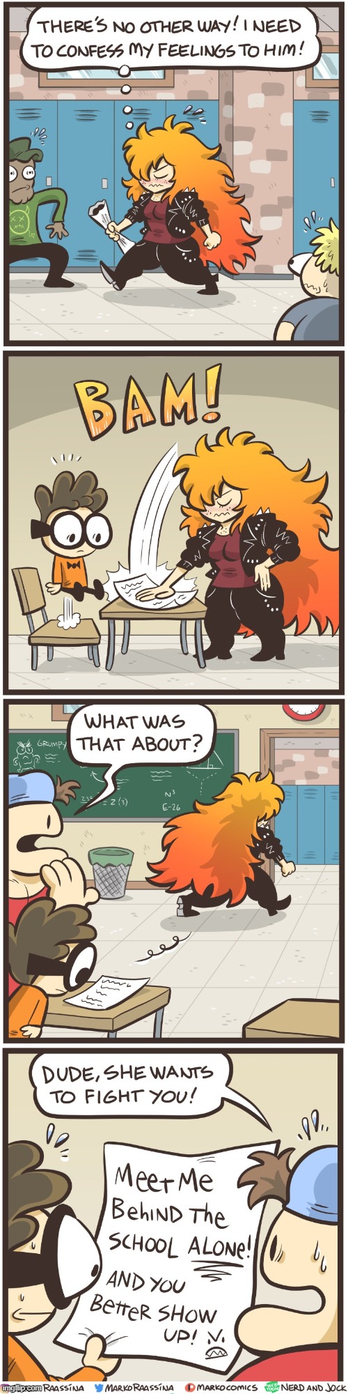 To be continued! | image tagged in tiger,jock,nerd,confession,feelings,uh oh | made w/ Imgflip meme maker