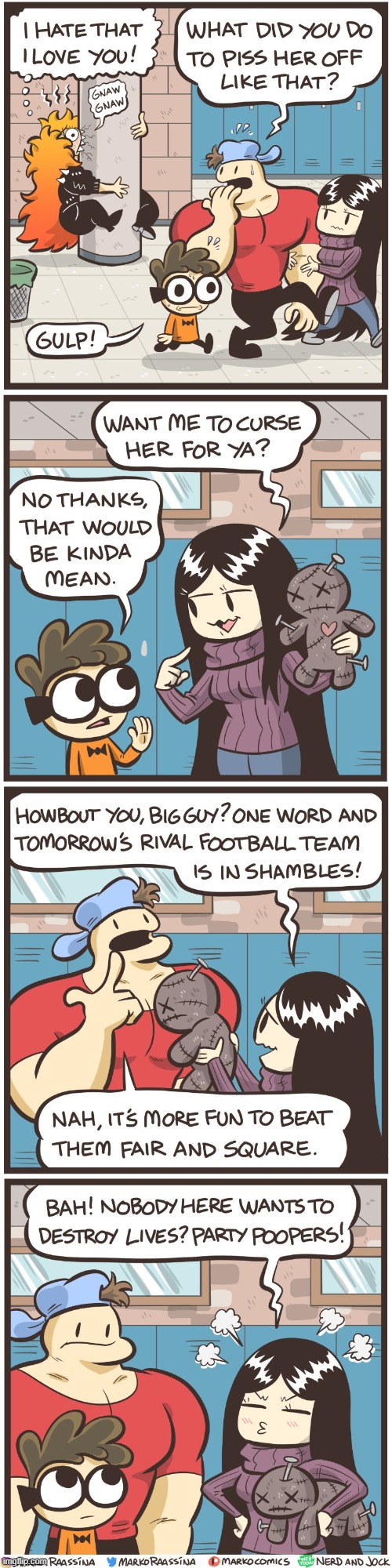 image tagged in tiger,nerd,jock,olga,voodoo doll,curses | made w/ Imgflip meme maker