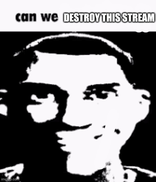 Can we ban this guy | Destroy this stream | image tagged in can we ban this guy | made w/ Imgflip meme maker