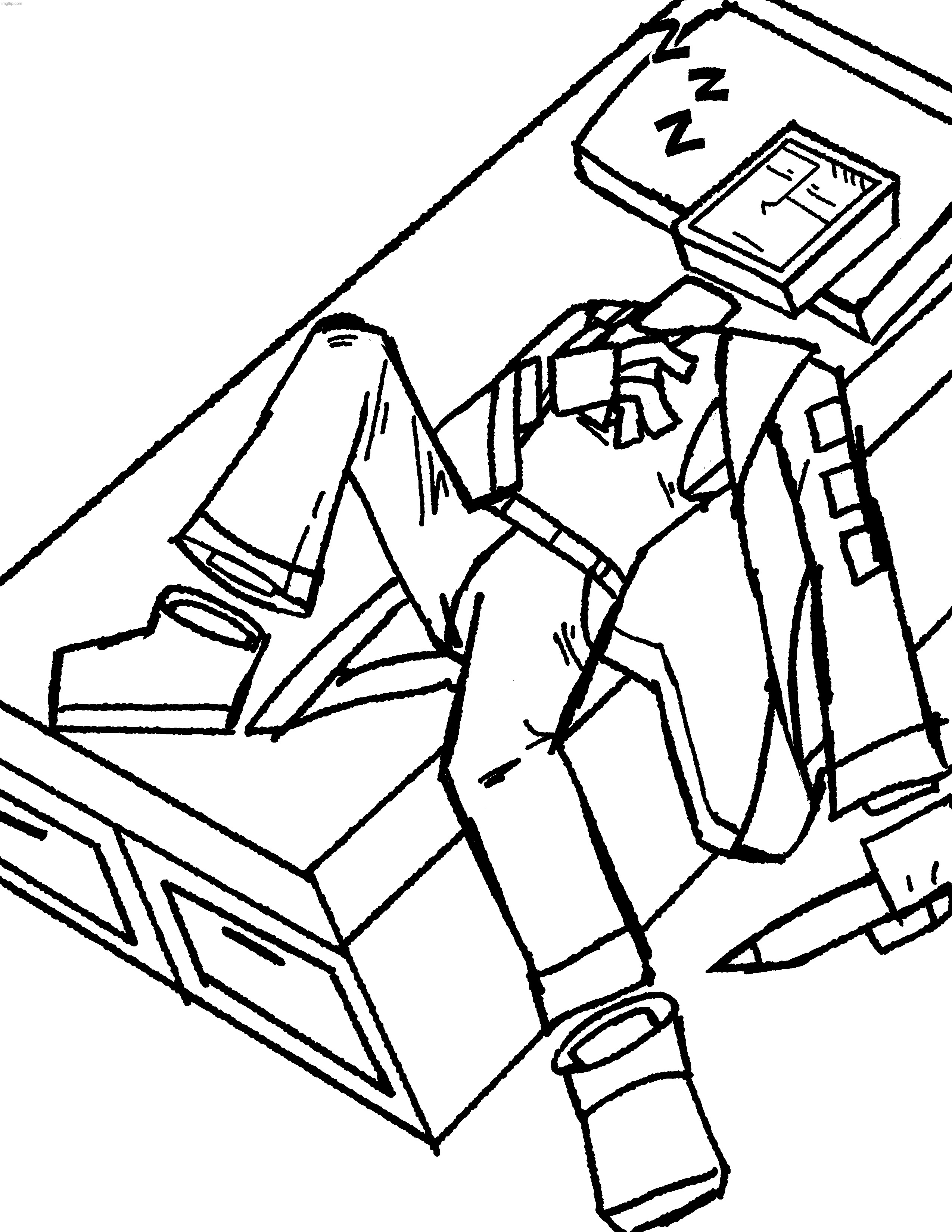 drew him sleeping (WIP, i haven’t colored it yet’) | image tagged in professor procreate,sleeping,im cooking | made w/ Imgflip meme maker