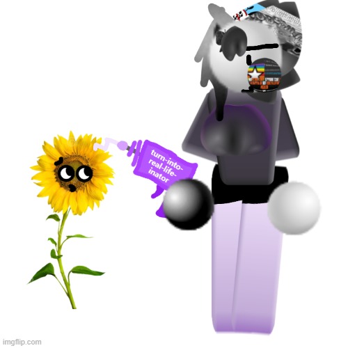 joyflower turned into an actual sunflower [roots pulled off someday..?] | image tagged in anti aicp | made w/ Imgflip meme maker