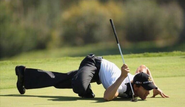 awkward golf posing Blank Meme Template