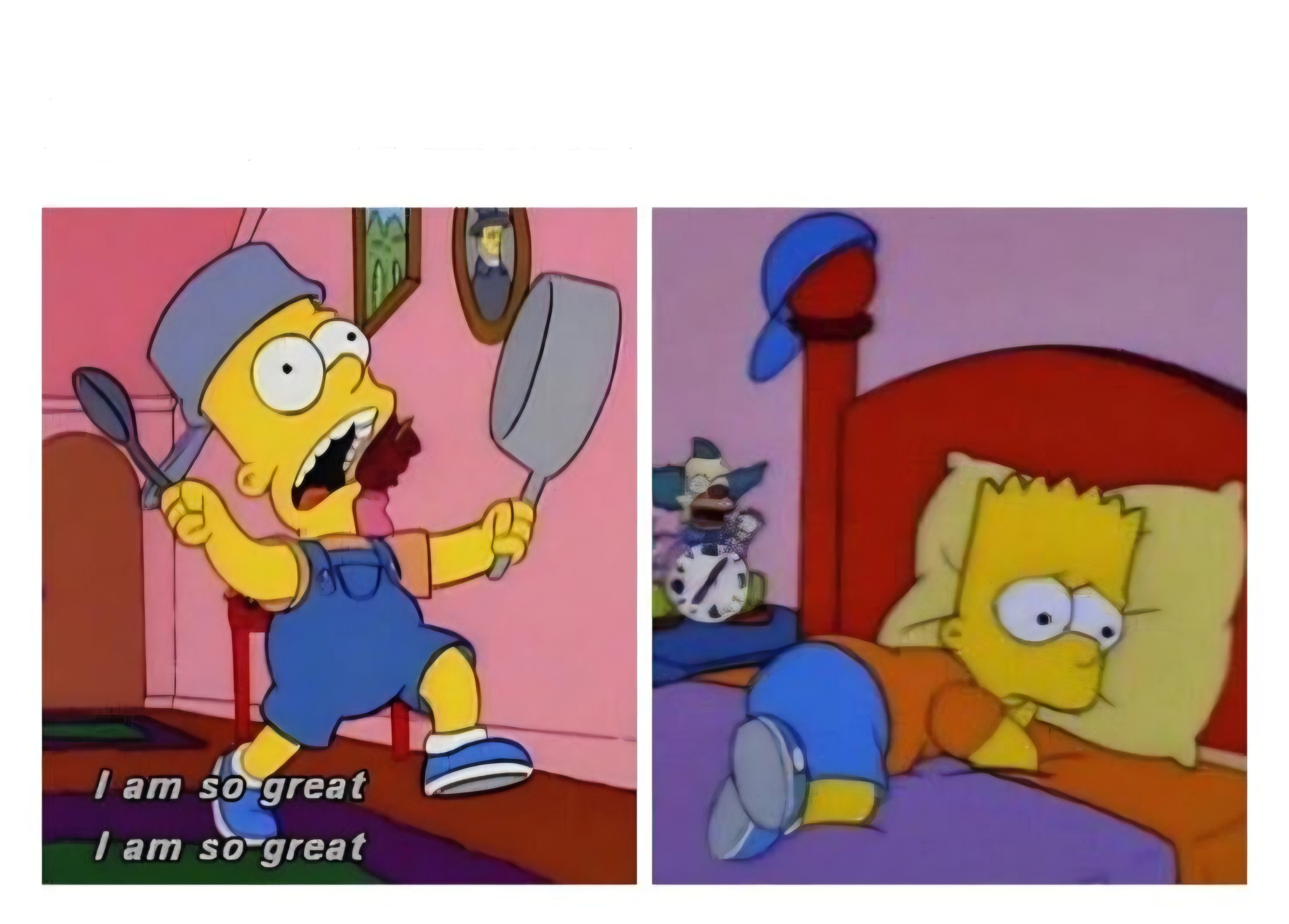 High Quality Bart Two Moods Blank Meme Template