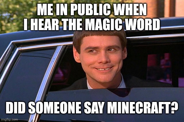 Minceraft | Me in public when I hear the magic word; dID sOmeONE Say MINECRAFT? | image tagged in did someone say whisky | made w/ Imgflip meme maker