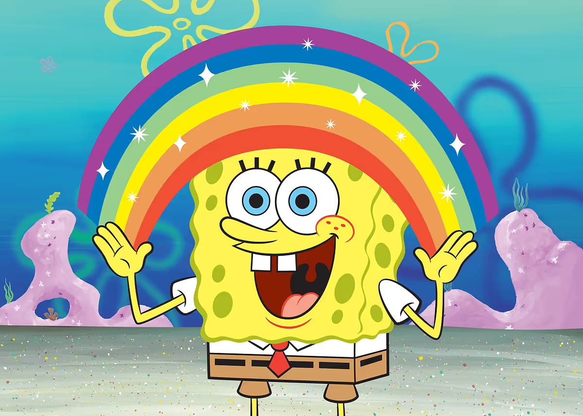 SpongeBob Raimbow Blank Meme Template