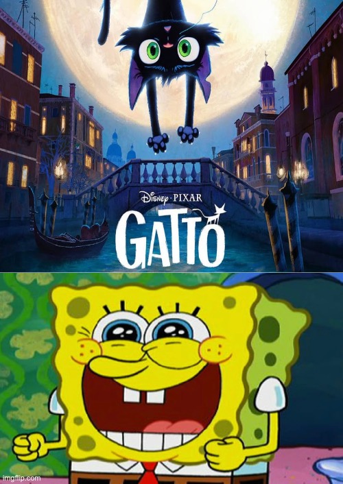 SpongeBob SquarePants Excited For Gatto | image tagged in who's excited for gatto,spongebob,spongebob squarepants,pixar,deviantart,memes | made w/ Imgflip meme maker