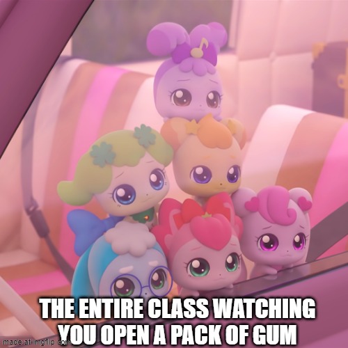 this is a meme | the entire class watching you open a pack of gum | image tagged in school,meme,unfunny | made w/ Imgflip meme maker