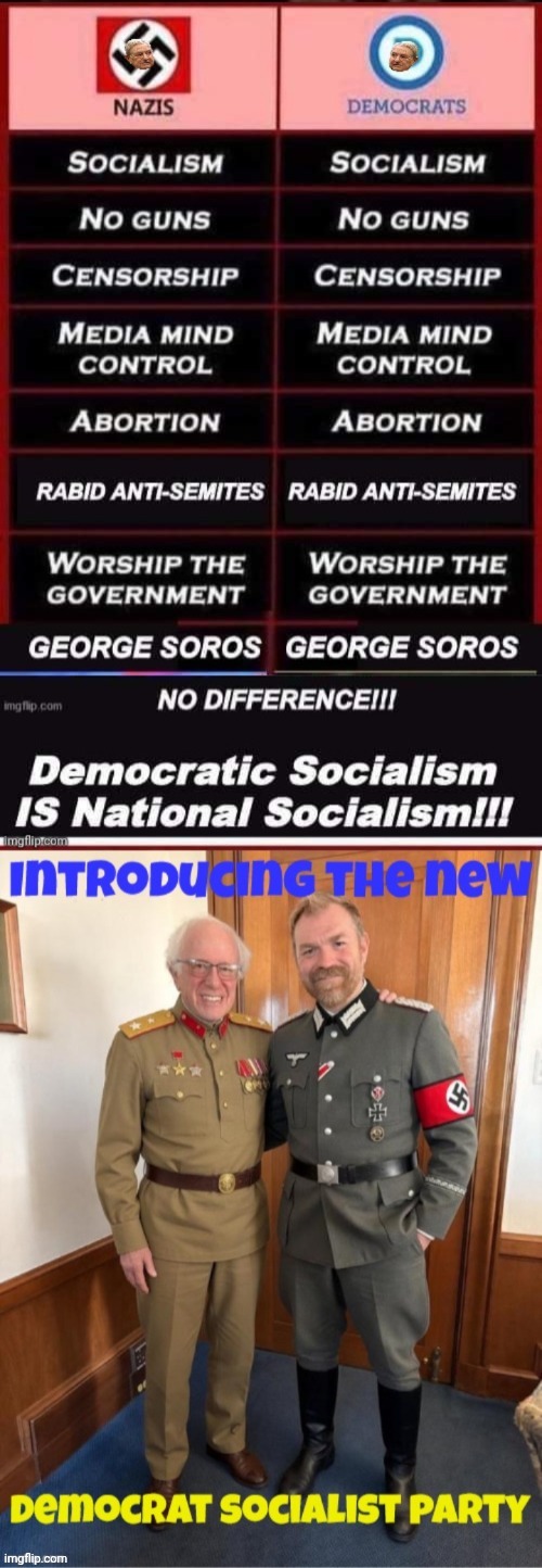 Breadline Bernie endorses fellow socialist | image tagged in demorhhoid socialists,nazis,democrats | made w/ Imgflip meme maker
