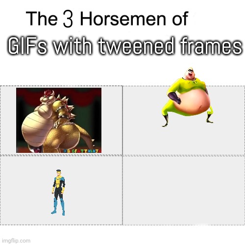 Four horsemen | 3; GIFs with tweened frames | image tagged in four horsemen | made w/ Imgflip meme maker