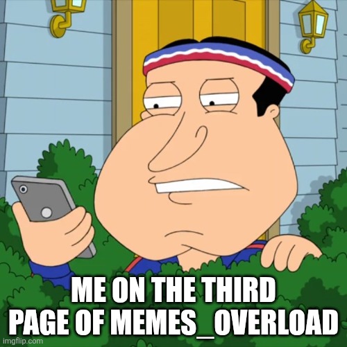 QUAGMIRE | ME ON THE THIRD PAGE OF MEMES_OVERLOAD | image tagged in what am i looking at,memes,family guy,quagmire,imgflip,phone | made w/ Imgflip meme maker