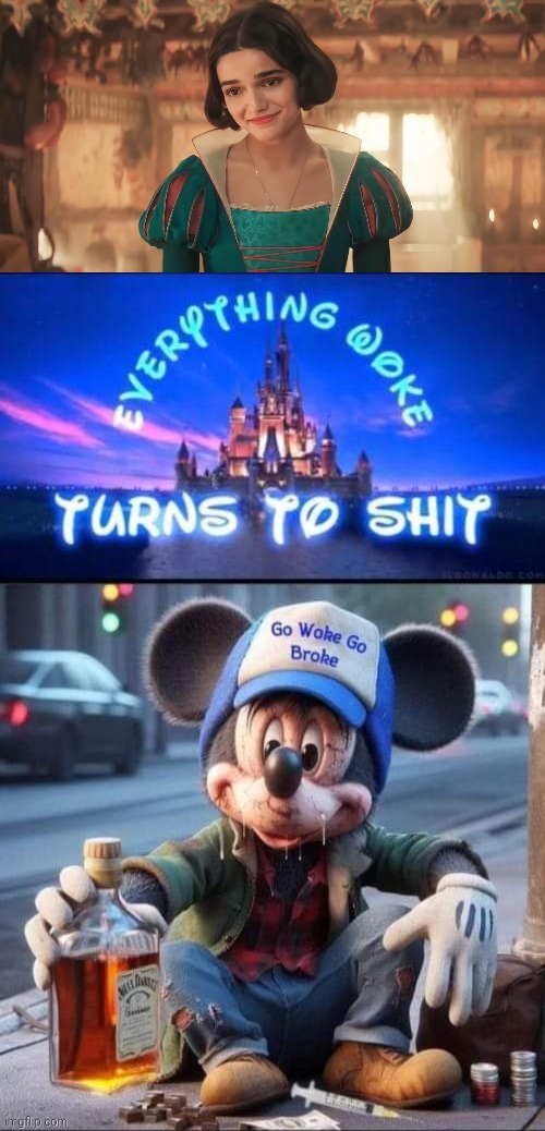image tagged in woke snow white,woke mickey mouse | made w/ Imgflip meme maker