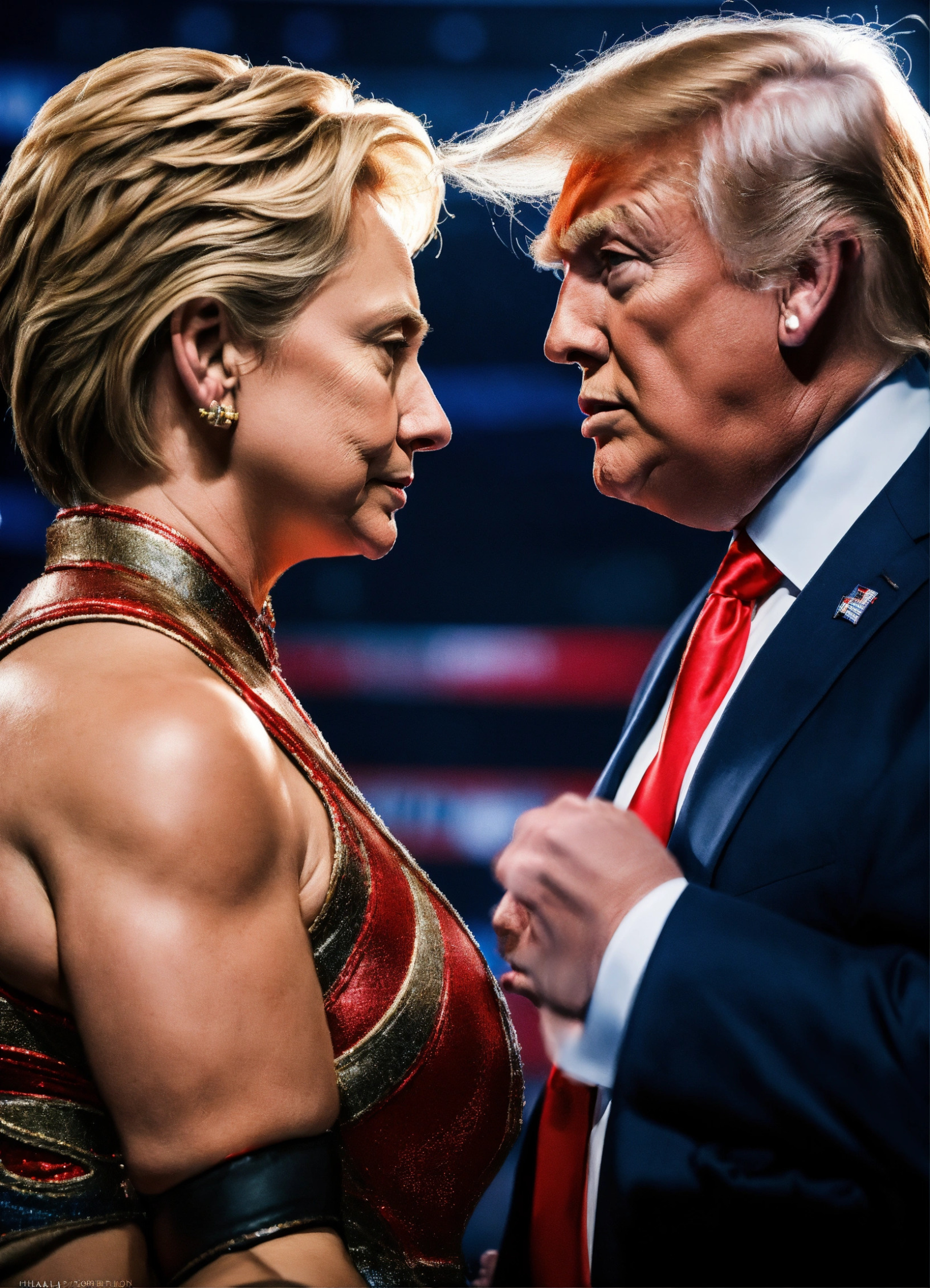 Trump vs. Hillary in a cage match - she'd win. Blank Meme Template
