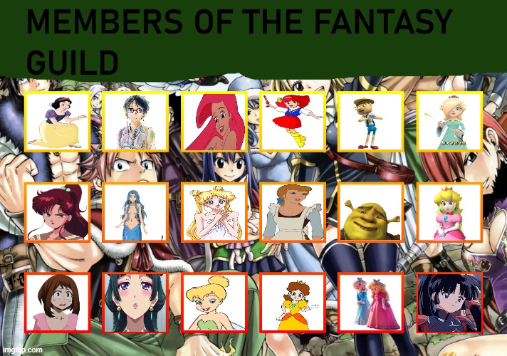 members of the fantasy guild | image tagged in members of the fantasy guild,anime,fantasy,crossover memes,princess,animeme | made w/ Imgflip meme maker