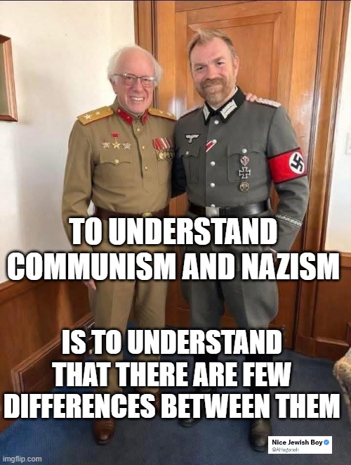 Two sides of the same coin | to understand communism and Nazism; is to understand that there are few differences between them | image tagged in communism,nazims,maine,democrats | made w/ Imgflip meme maker