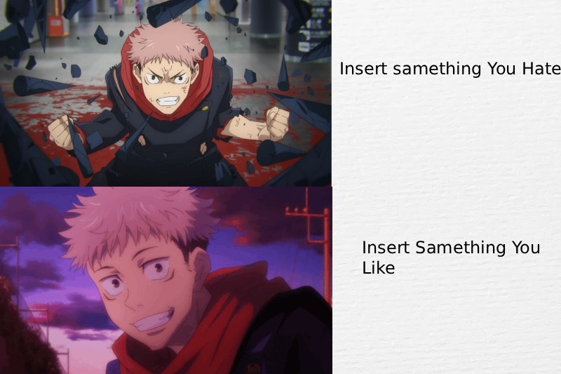 Itadori Yuji Drake Meme Blank Meme Template