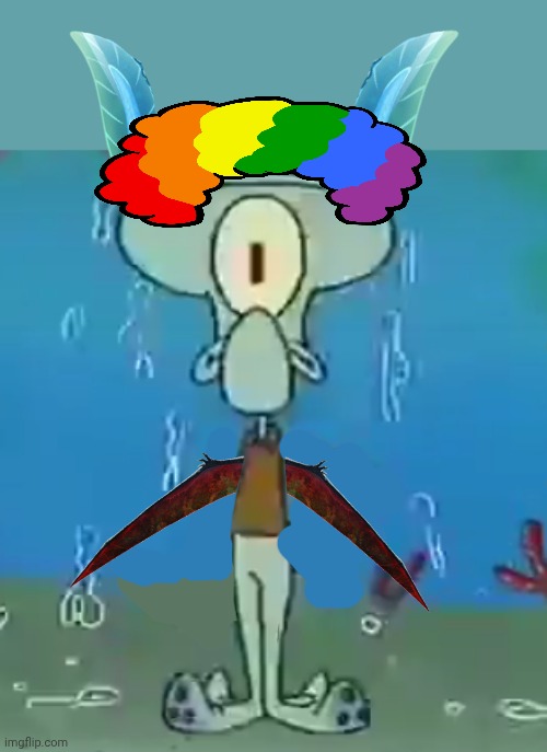 Cyclopus roseae | image tagged in cyclops squidward,clown,wings,alien,weird | made w/ Imgflip meme maker