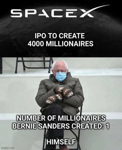 This is what Capitalism can do | image tagged in bernie sanders,bernie i am once again asking for your support,elon musk,communism and capitalism,who wants to be a millionaire | made w/ Imgflip meme maker