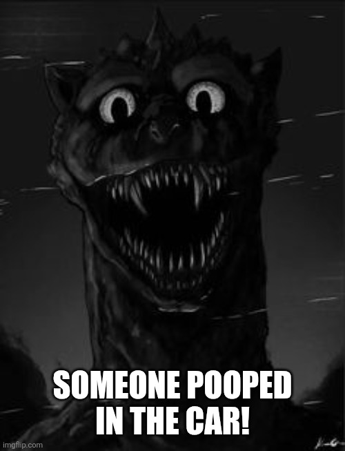 Someone pooped in the car! | image tagged in the man in the suit | made w/ Imgflip meme maker