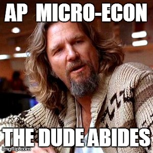 Confused Lebowski Meme | AP  MICRO-ECON THE DUDE ABIDES | image tagged in memes,confused lebowski | made w/ Imgflip meme maker