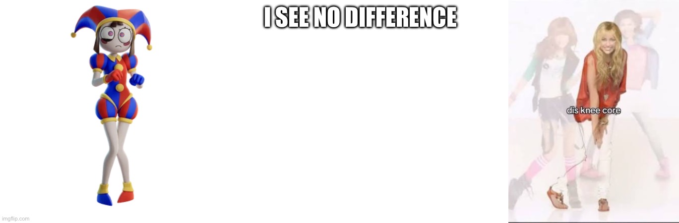 I see no difference | I see no difference | image tagged in tadc,pomni,fortnite,disney | made w/ Imgflip meme maker