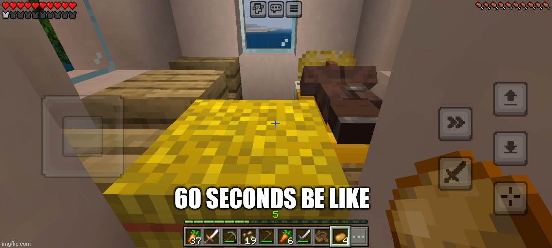 I didnt put that there | 60 seconds be like | image tagged in minecraft,minecraft villagers,hay | made w/ Imgflip meme maker