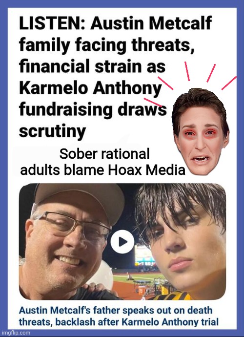 Hoax Media to blame | Sober rational adults blame Hoax Media | image tagged in img 25 jpeg,mad,cow,hoax,media | made w/ Imgflip meme maker