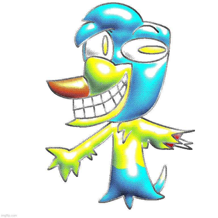 If Gameoverse is actually good and less goonslop, here is Glub the albatross computer buddy | image tagged in gameoverse,original character,art | made w/ Imgflip meme maker