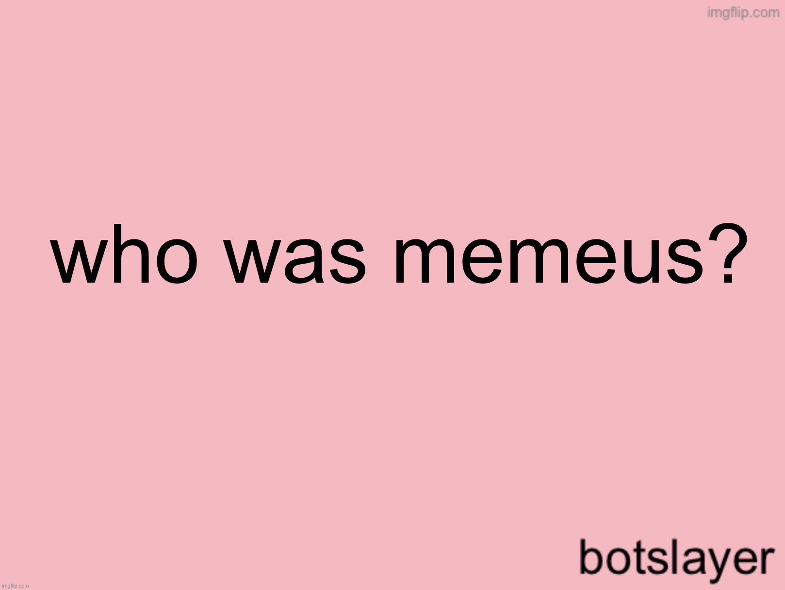 i’ve heared she was hated but who was her and why was she bad? | who was memeus? | image tagged in botslayer announcement temp v3 | made w/ Imgflip meme maker