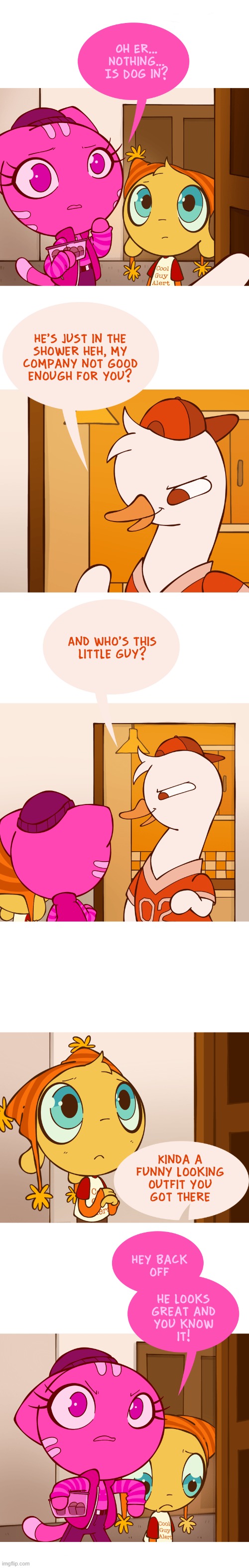 image tagged in cat,goose,henchman,clothes,outfit,insult | made w/ Imgflip meme maker