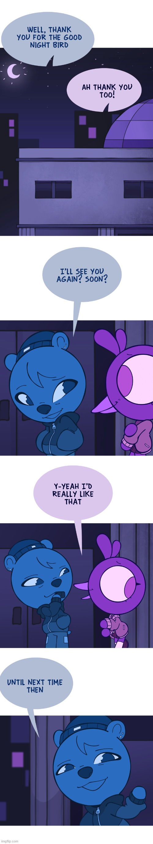 image tagged in bird,bear,lesbians,date,goodnight,goodbye | made w/ Imgflip meme maker