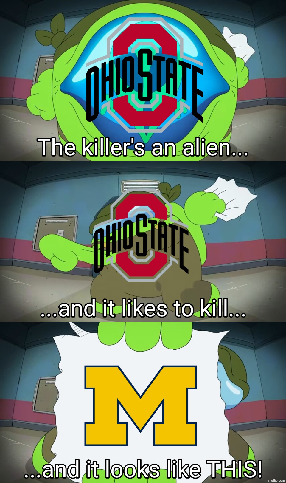 Ohio State fans talking about Michigan like: | image tagged in lime among us | made w/ Imgflip meme maker