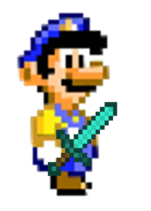 Luigi with Diamond Sword Blank Meme Template