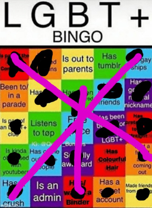 :D watch me bother the mods with so many posts | image tagged in lgbtq bingo | made w/ Imgflip meme maker