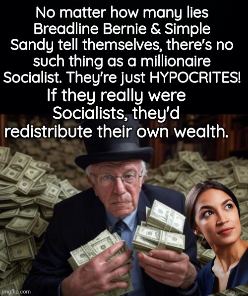 Breadline Bernie and AOC rich Blank Meme Template