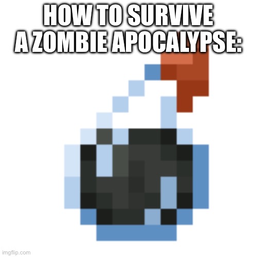 How to survive a zombie apocalypse: | image tagged in memes,funny memes,minecraft | made w/ Imgflip meme maker