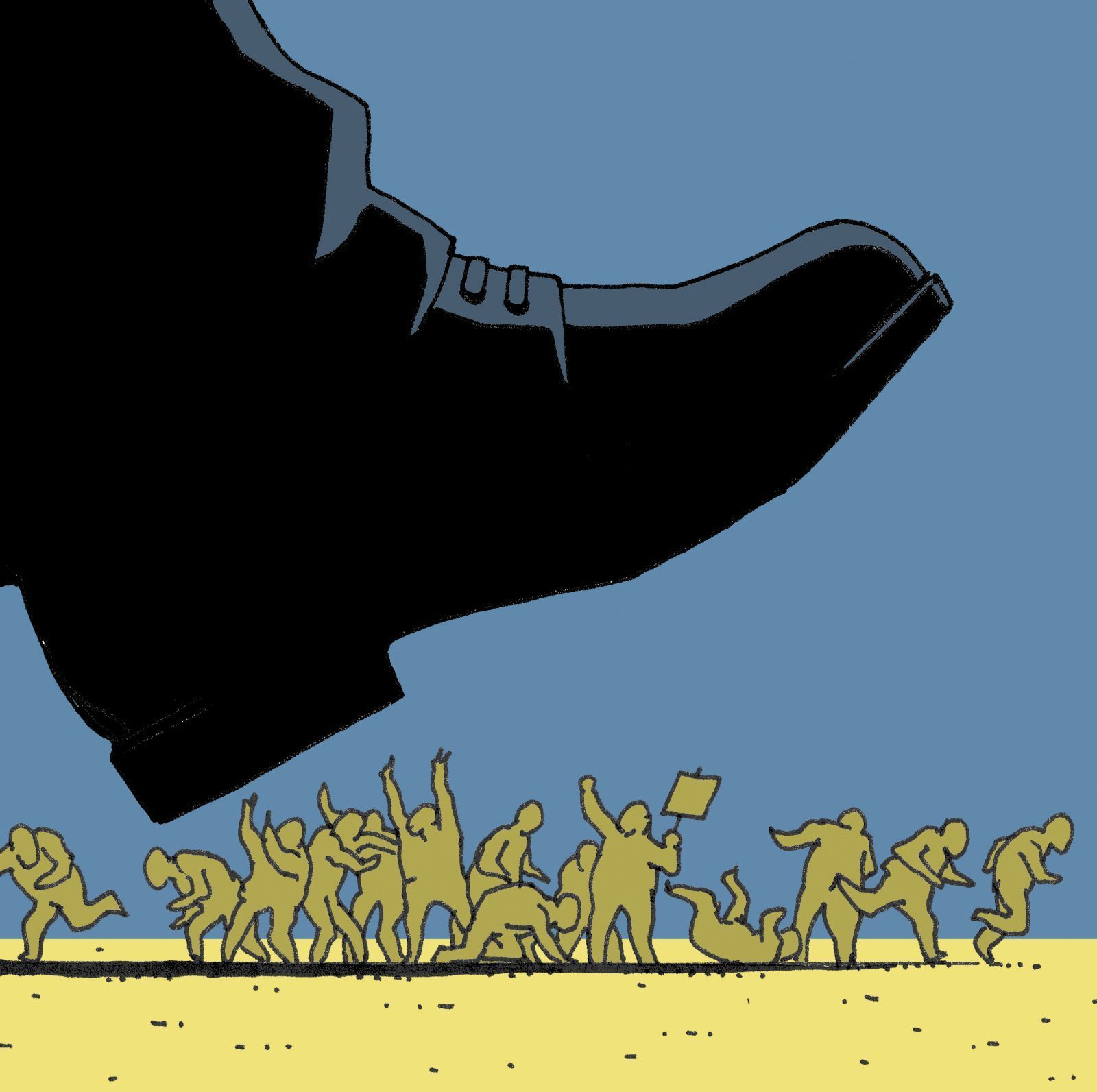 Boot crushing people Blank Meme Template