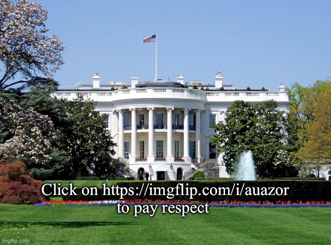 https://imgflip.com/i/auazor | Click on https://imgflip.com/i/auazor to pay respect | image tagged in white house | made w/ Imgflip meme maker