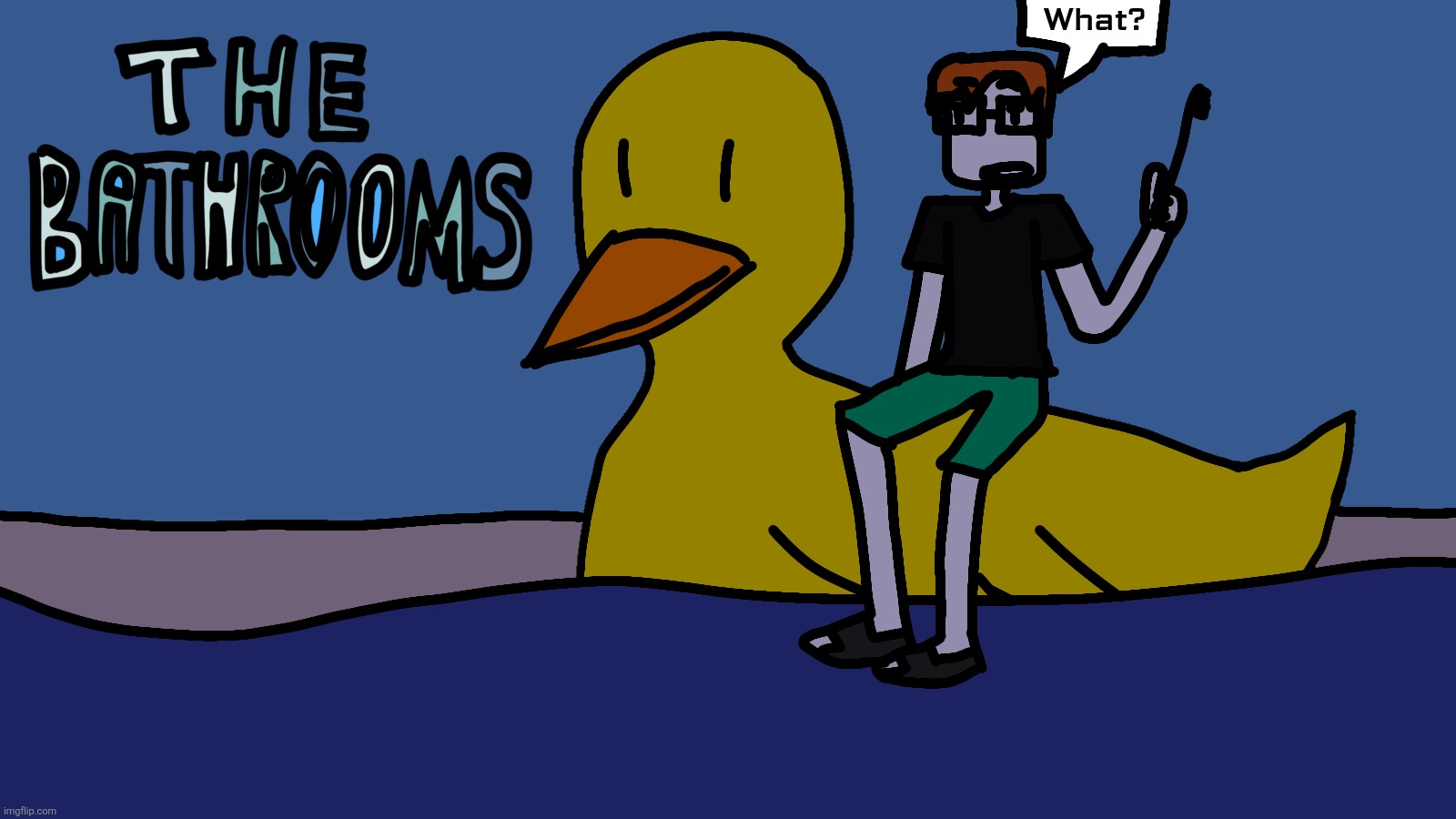 POV: You get sent to this instead of the backrooms | What? | image tagged in mc,moscovio may,comics,bathrooms,backrooms,funny | made w/ Imgflip meme maker