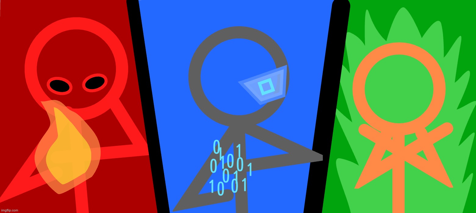 3 way domain clash with the alan becker stick figures | made w/ Imgflip meme maker