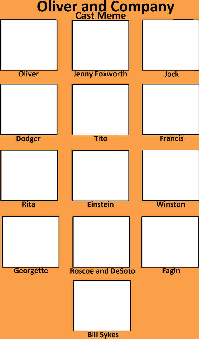 Oliver and Company Cast Meme Blank Meme Template