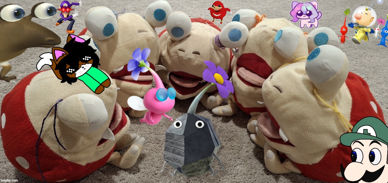 Bulborbs and Pikmin | image tagged in me and the boys bulborb edition,memes,bulborbs,pikmin | made w/ Imgflip meme maker